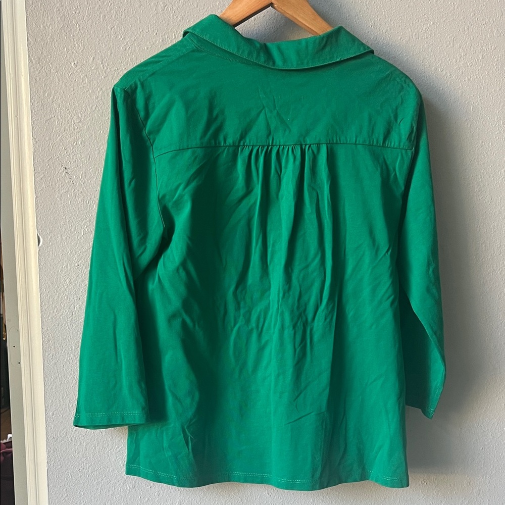 Charter Club Green Button Down Shirt - Picture 3 of 7